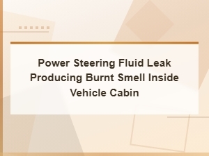 Power Steering Fluid Leak Producing Burnt Smell Inside Vehicle Cabin